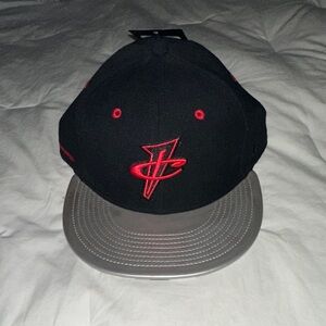 Nike Black and Red Hat with Gray Brim